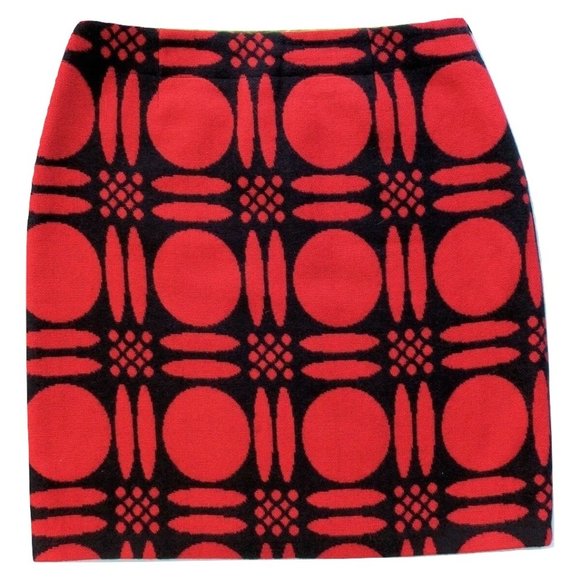 Boden Dresses & Skirts - BODEN RED & NAVY BLUE GEOMETRIC PRINT MINI SKIRT 4